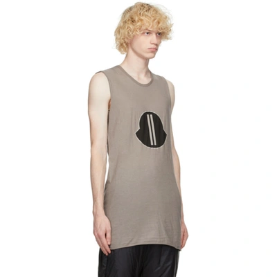 Shop Rick Owens Grey Moncler Edition Logo Tank Top In 250 Dust