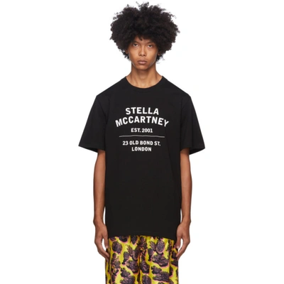 Shop Stella Mccartney Black Est. 2001 Logo T-shirt In 1000 Black