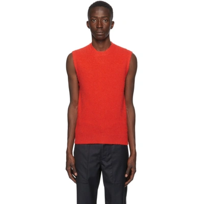 Shop Lanvin Red Sleeveless Vest In 30red