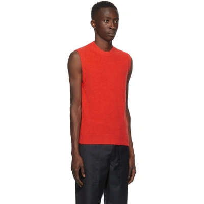 Shop Lanvin Red Sleeveless Vest In 30red