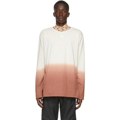 Shop Marine Serre Off-white & Orange Dip-dye Long Sleeve T-shirt In 1 B White