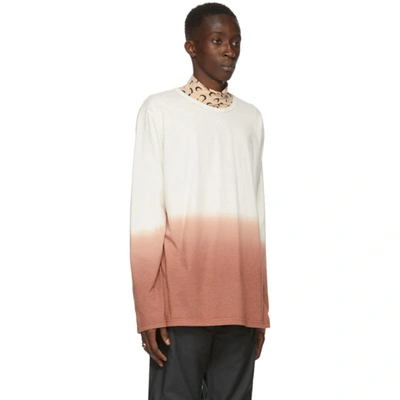 Shop Marine Serre Off-white & Orange Dip-dye Long Sleeve T-shirt In 1 B White