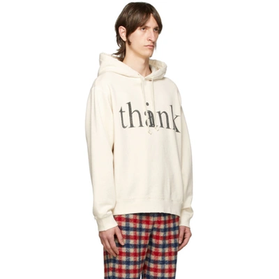 Shop Gucci Off-white 'thank' Hoodie In 9232 Natura