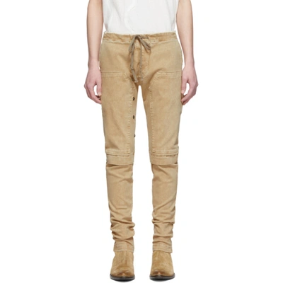 Shop Greg Lauren Beige Work Cargo Pants In Canvas