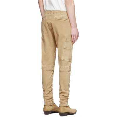 Shop Greg Lauren Beige Work Cargo Pants In Canvas