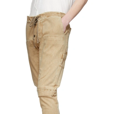 Shop Greg Lauren Beige Work Cargo Pants In Canvas