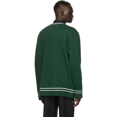 Shop Maison Margiela Green Gauge 12 V-neck Sweater In 650 Grewhi