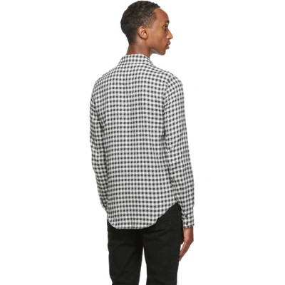 Shop Saint Laurent Black & White Dallas Western Shirt In 1009 Blkwh