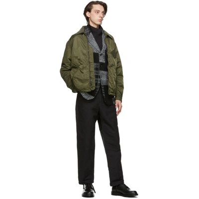 Shop Engineered Garments Black And Grey Wool Herringbone Leisure Jacket In Fi001 Blkgr
