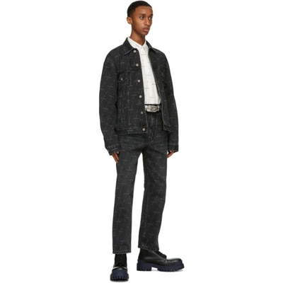 Shop Balenciaga Black Denim Logo Large Fit Jacket In 1052 Stonew