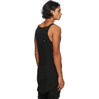 Shop Boris Bidjan Saberi Black Cotton Tank Top