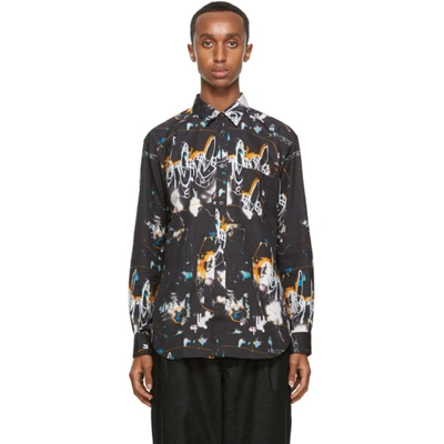 Shop Comme Des Garçons Shirt Black Poplin Futura Edition Print Shirt In Black Print