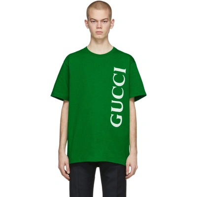 Shop Gucci Green Oversized T-shirt In 3189 Yardwh