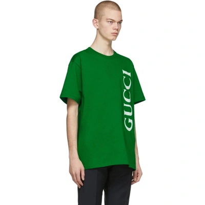 Shop Gucci Green Oversized T-shirt In 3189 Yardwh