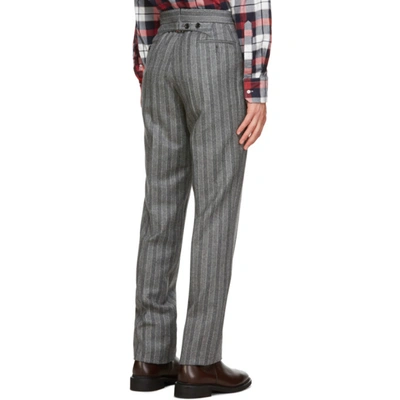 Shop Thom Browne Grey Chalk Trousers In 035 Medgrey