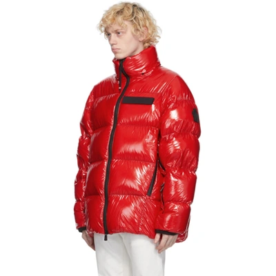 Shop Moncler Red Down Verrand Puffer Jacket In 453 Red