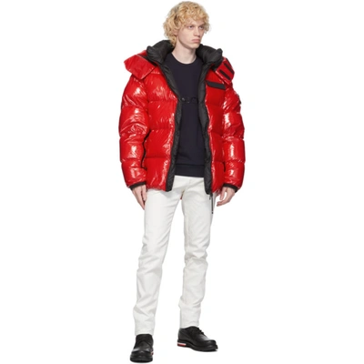 Shop Moncler Red Down Verrand Puffer Jacket In 453 Red