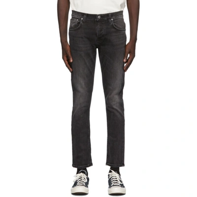 Shop Nudie Jeans Black Grim Tim Jeans In Concretebla