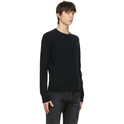 Shop Acne Studios Black Wool Crewneck Sweater