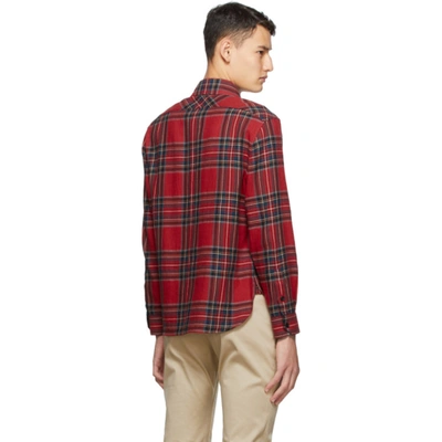Shop Saint Laurent Red Wool Tartan Shirt In 6278 Reblch