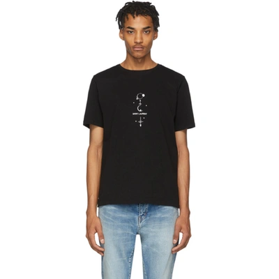 Shop Saint Laurent Black Mystique Print T-shirt In 1095 Noirna
