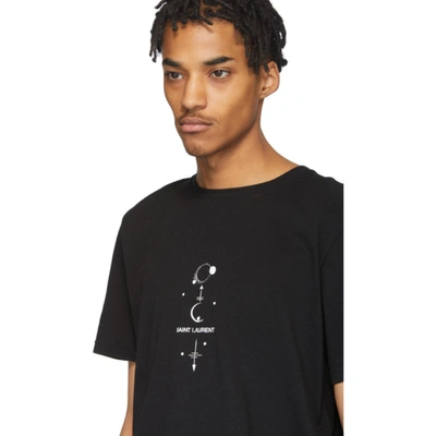 Shop Saint Laurent Black Mystique Print T-shirt In 1095 Noirna