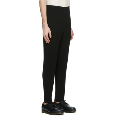 Shop Issey Miyake Black Basics Trousers In 15 Black