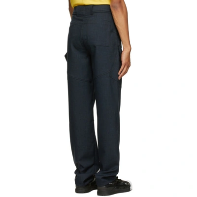 Shop Affix Navy Sharkskin Service Cargo Pants