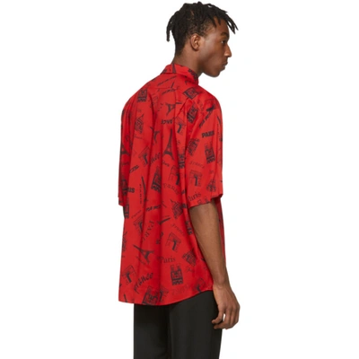 Shop Balenciaga Red Crepe Tourist Shirt In 6400 Red
