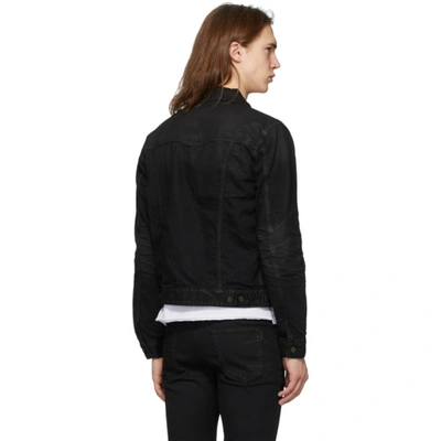Shop Saint Laurent Black Coated Classic Denim Jacket In 1251 Blackl