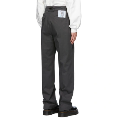 Shop Keenkee Grey Wide Trousers In Steel Gray