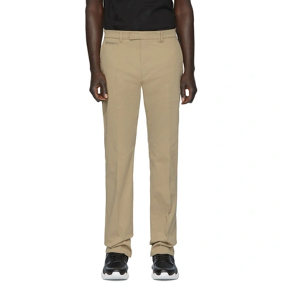 Shop Fendi Tan Stretch Chino Trousers In F0u6e Spong