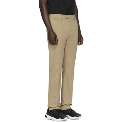 Shop Fendi Tan Stretch Chino Trousers In F0u6e Spong