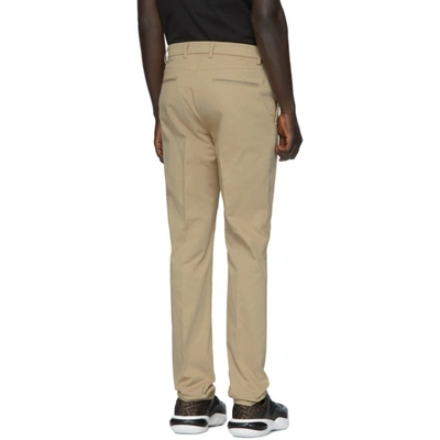 Shop Fendi Tan Stretch Chino Trousers In F0u6e Spong