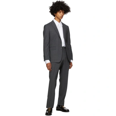 Shop Burberry Grey Wool Slim Suit In Grey A8230