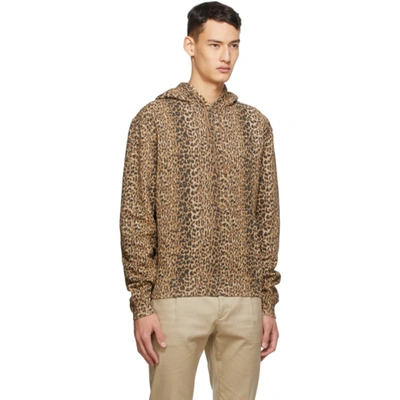 Shop Saint Laurent Brown Leopard Hoodie In 5725 Nufabl