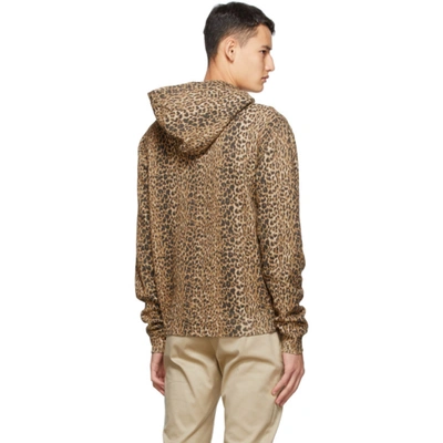 Shop Saint Laurent Brown Leopard Hoodie In 5725 Nufabl