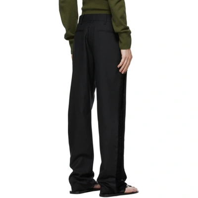 Shop Dion Lee Black Fringe Wool Trousers