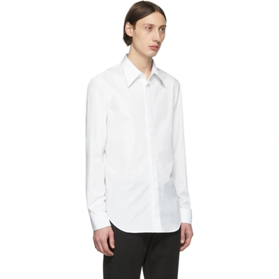 Shop Maison Margiela White Poplin Slim-fit Shirt In 100 White