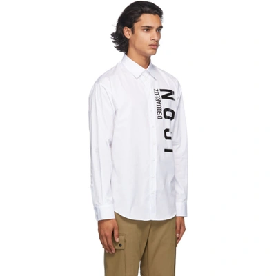 Shop Dsquared2 White Poplin Icon Shirt In 100 White
