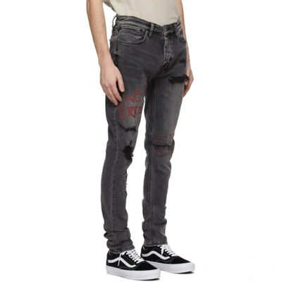 Shop Ksubi Grey Van Winkle 'new Error' Jeans