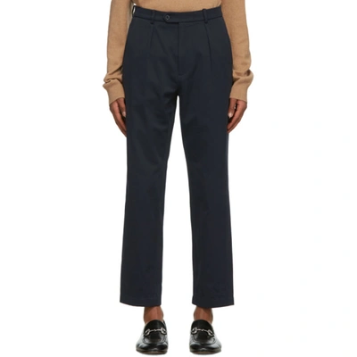 Shop Gucci Navy Interlocking G Patch Trousers In 4265 Urban