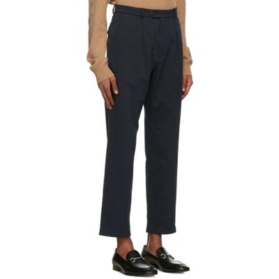 Shop Gucci Navy Interlocking G Patch Trousers In 4265 Urban