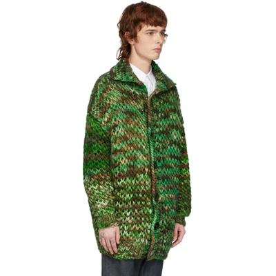 Shop S.r. Studio. La. Ca. Green & Brown Oversized Merino Chunky Cardigan In 316 Green/b