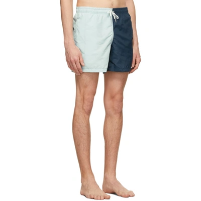 Shop Bather Blue & Navy Nylon Swim Shorts In Baby Blue/navy