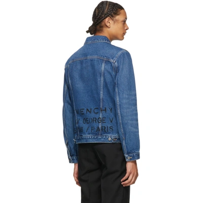 Shop Givenchy Blue Denim Atelier Logo Classic Fit Jacket In 420-medium