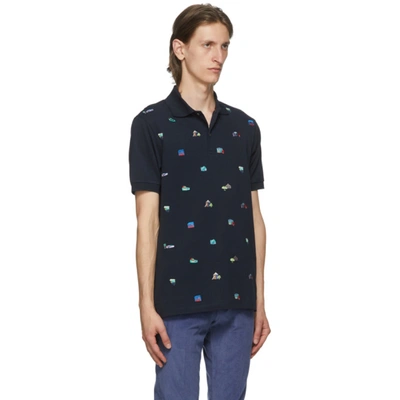Shop Paul Smith Navy Embroidered House Polo In 49 Navy