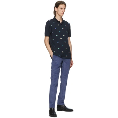 Shop Paul Smith Navy Embroidered House Polo In 49 Navy