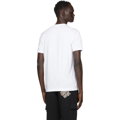 Shop Dolce & Gabbana White Embroidered Logo T-shirt In W0800 Bianc