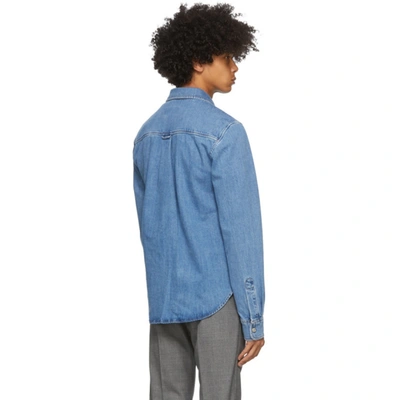 Shop Ami Alexandre Mattiussi Blue Denim Shirt In U Blue 480